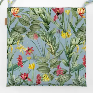 Sitzkissen Exotische Pflanzenwelt blau