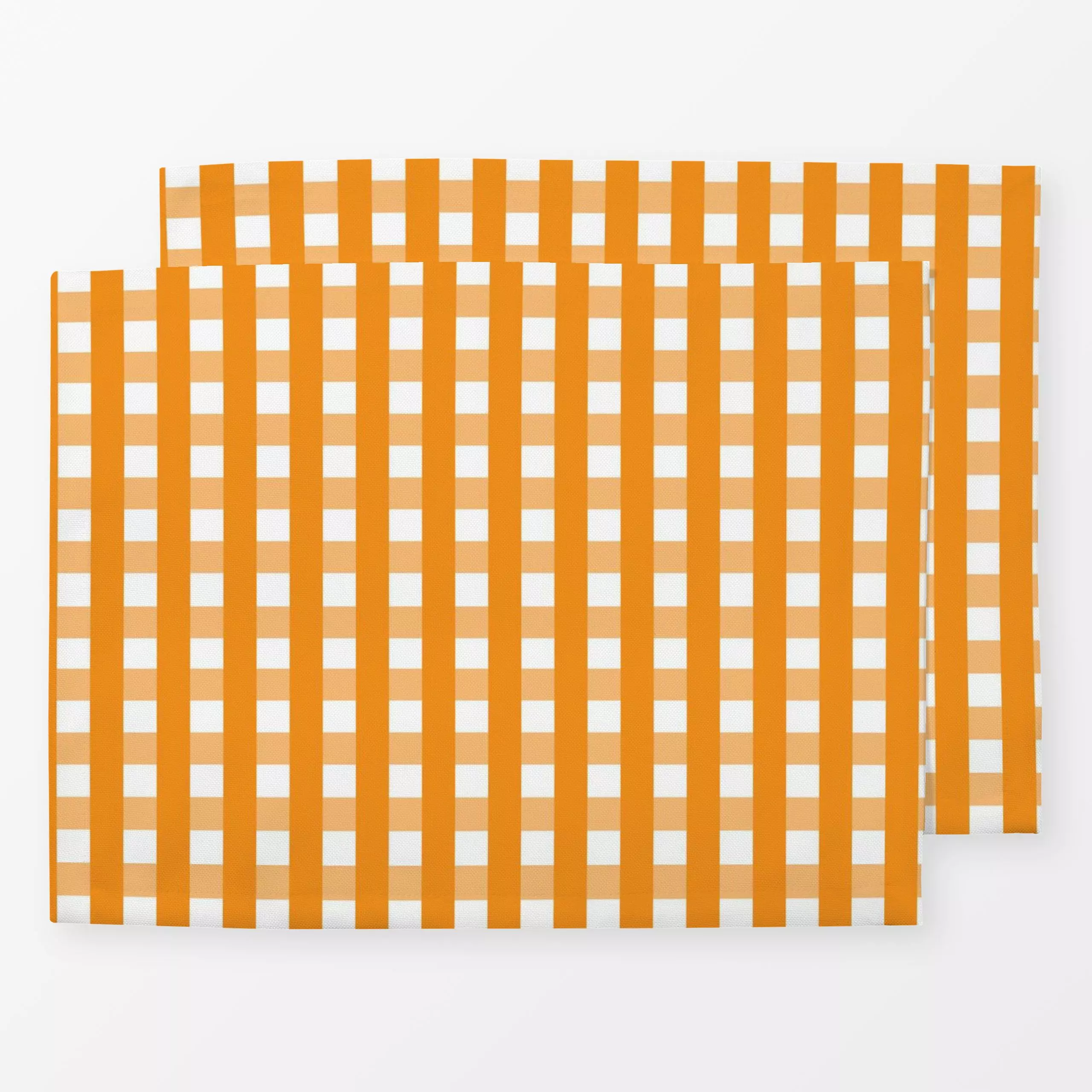 Tischset Karo Kariert Gingham orange - Herbst, Symbole & Muster - von „brushmeetspaper"; Muster, Orange, Karo, Herbst, Herbs...
