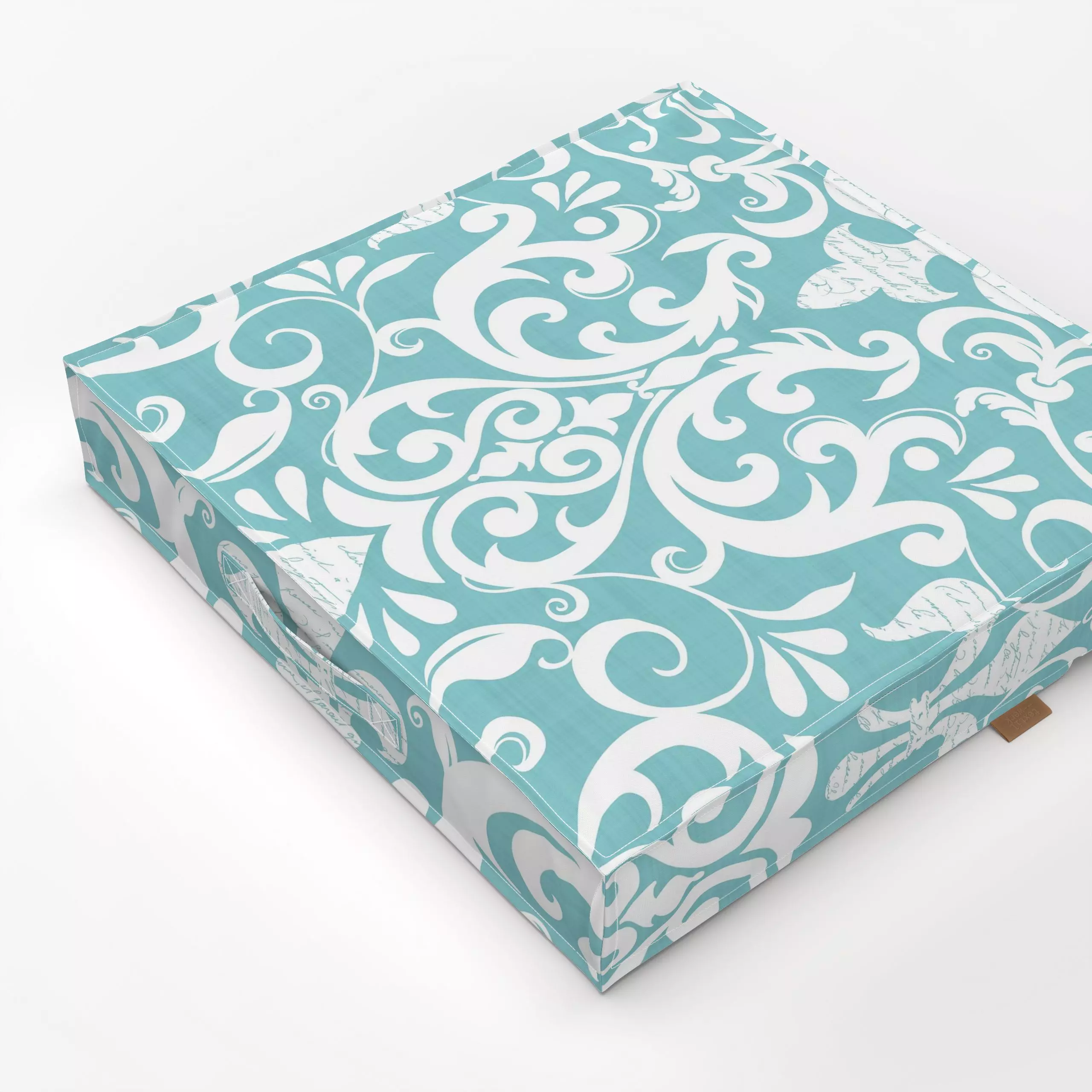 Bodenkissen Fleur De Lis Damask Script II - Symbole & Muster, Retro & Vintage - von „Andrea Haase"; vintage, Ornament, Nosta...