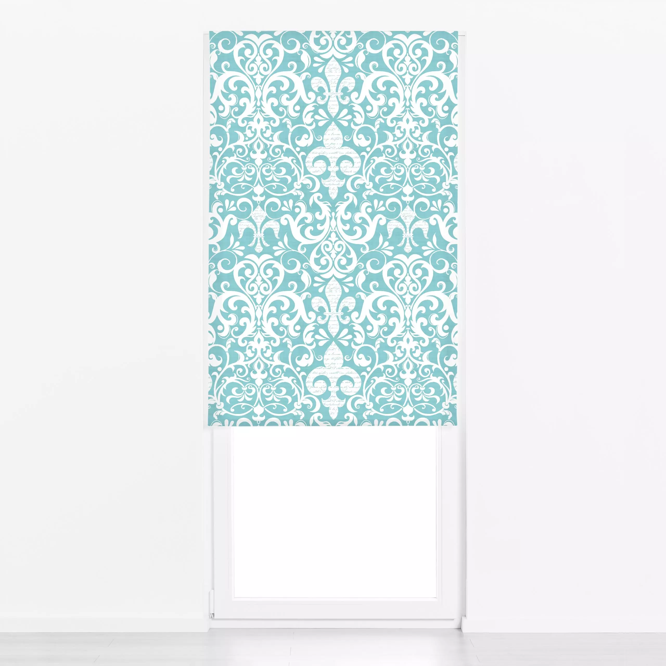 Raffrollo Fleur De Lis Damask Script II - Symbole & Muster, Retro & Vintage - von „Andrea Haase"; vintage, Ornament, Nostalg...