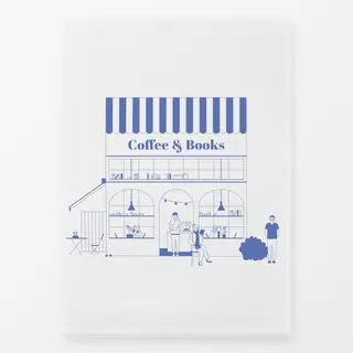 Geschirrtücher Coffee and Books Illustration