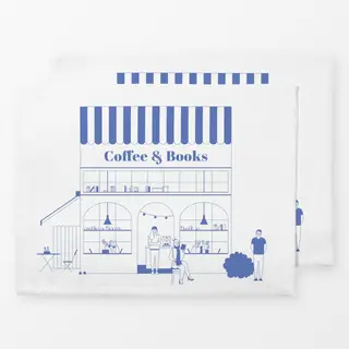 Tischset Coffee and Books Illustration