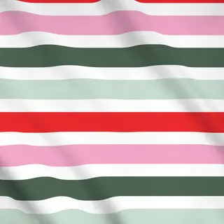 Meterware X-Mas Streifen Grün & Pink