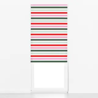 Raffrollo X-Mas Streifen Grün & Pink