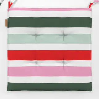 Sitzkissen X-Mas Streifen Grün & Pink