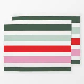 Tischset X-Mas Streifen Grün & Pink