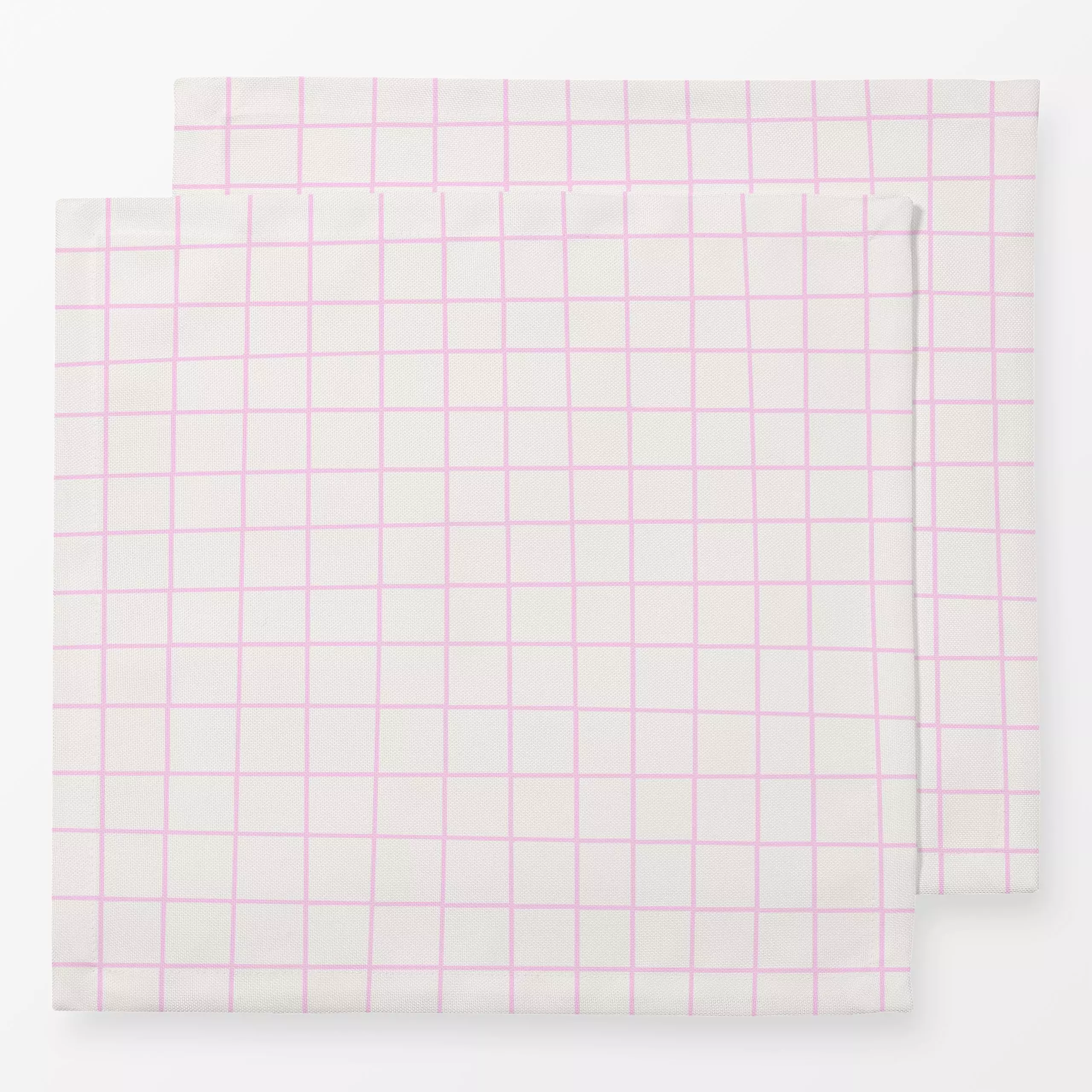 Servietten Hand Drawn Grid Rosa - Sommer, Symbole & Muster - von „textilwerk"; rosa, Sommer, grid, summer, minimalistisch, s...