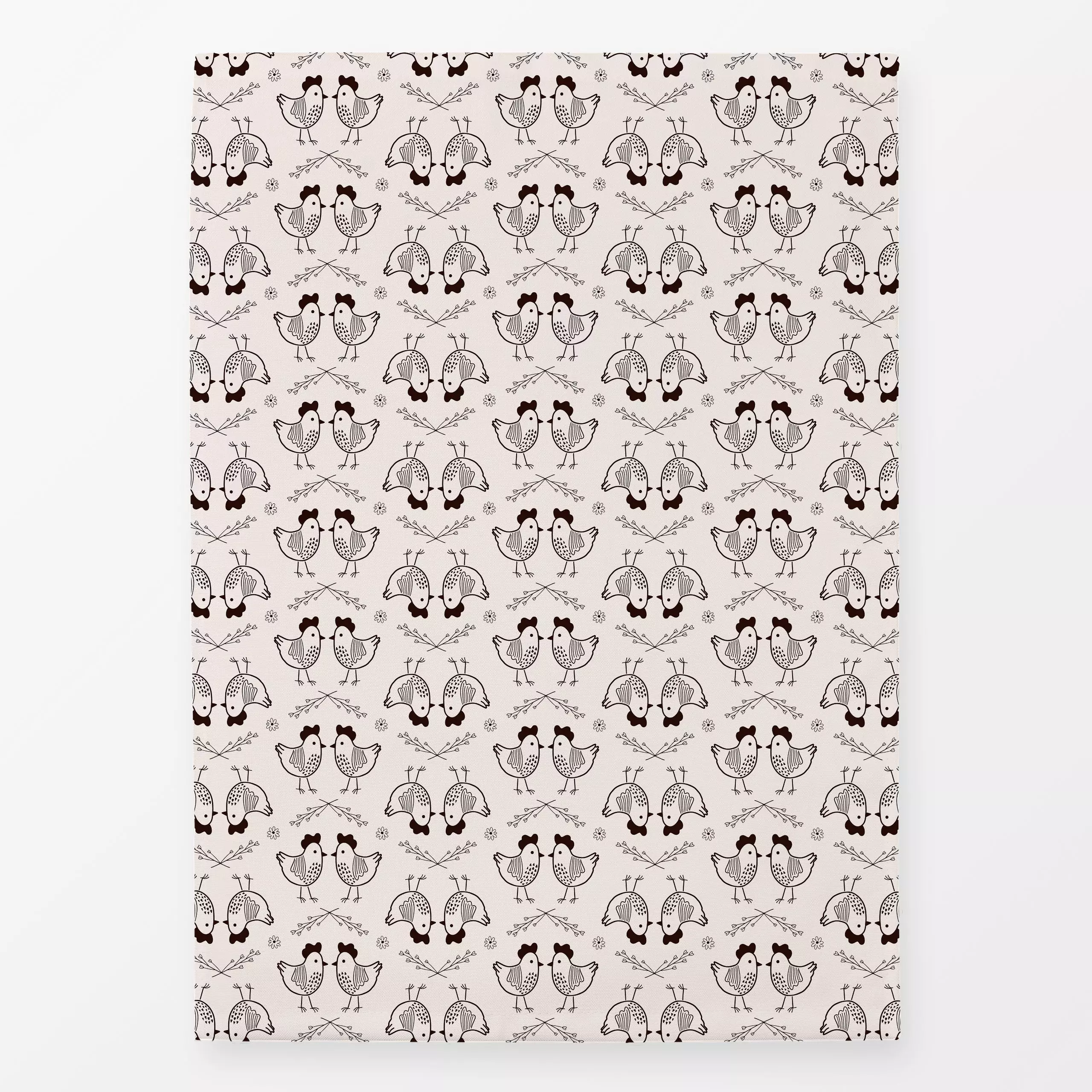 Geschirrtücher Cute Chicken dunkelgrau beige - Tiere, Symbole & Muster - von „Kathrin Woo"; boho, Muster, Hühner, landhaus, ...