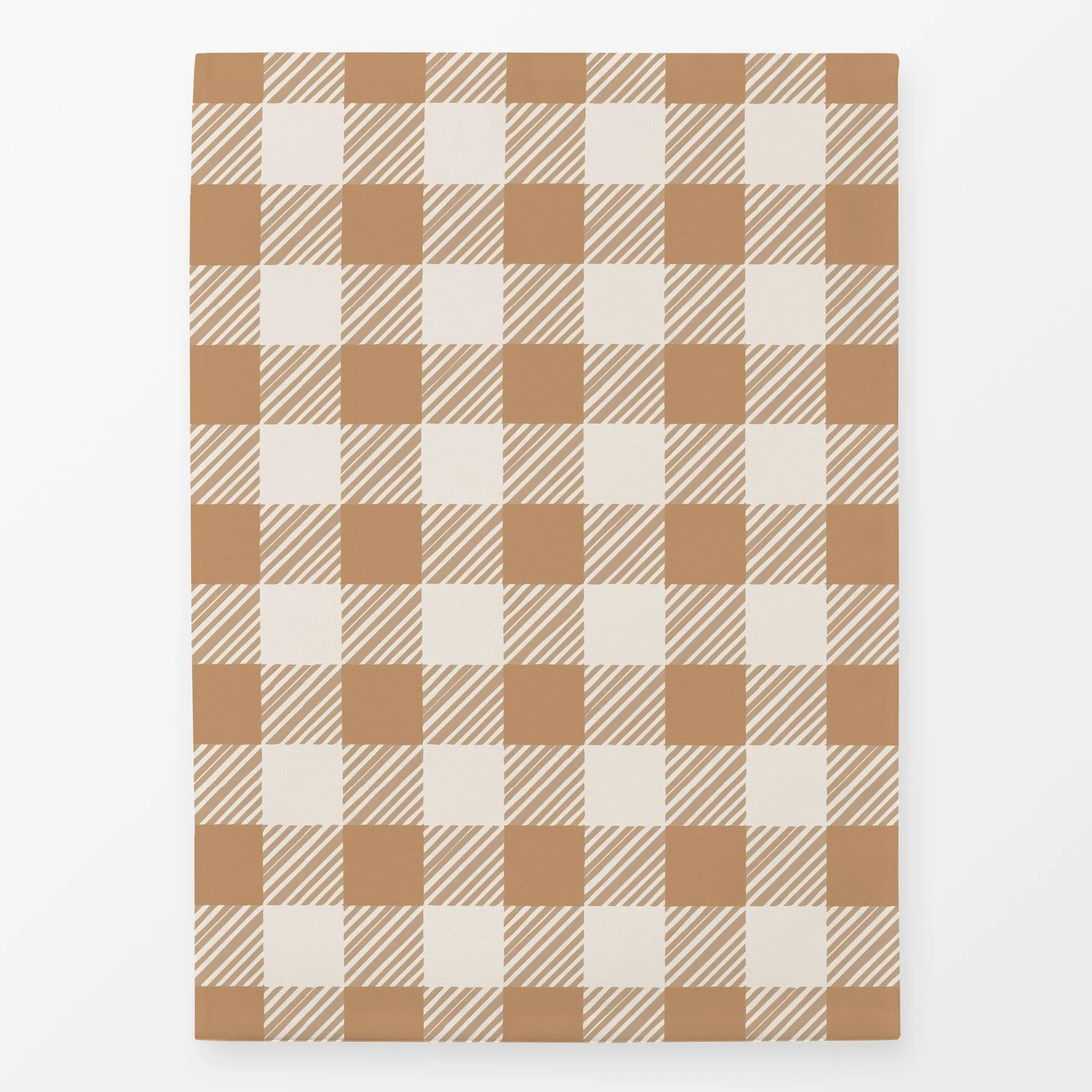 Geschirrtücher Karo-stoff braun - Symbole & Muster - von „Sara Maria"; boho, Muster, minimal, checks, Checker, Karomuster, H...