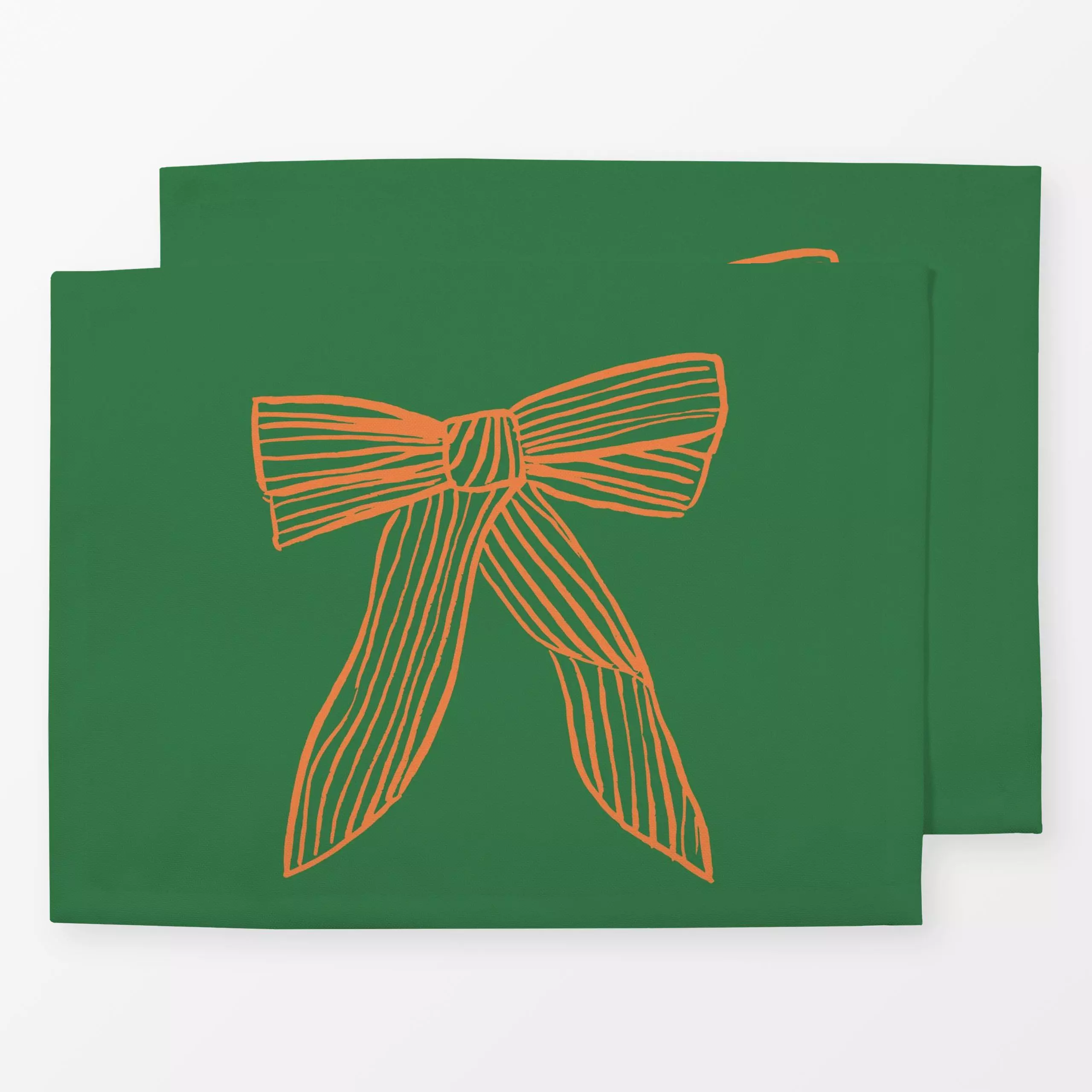 Tischset Schleife orange grün - Weihnachten, Anlässe - von „Kruth Design"; Weihnachten, bunt, Geschenk, weihnachtlich, Weihn...