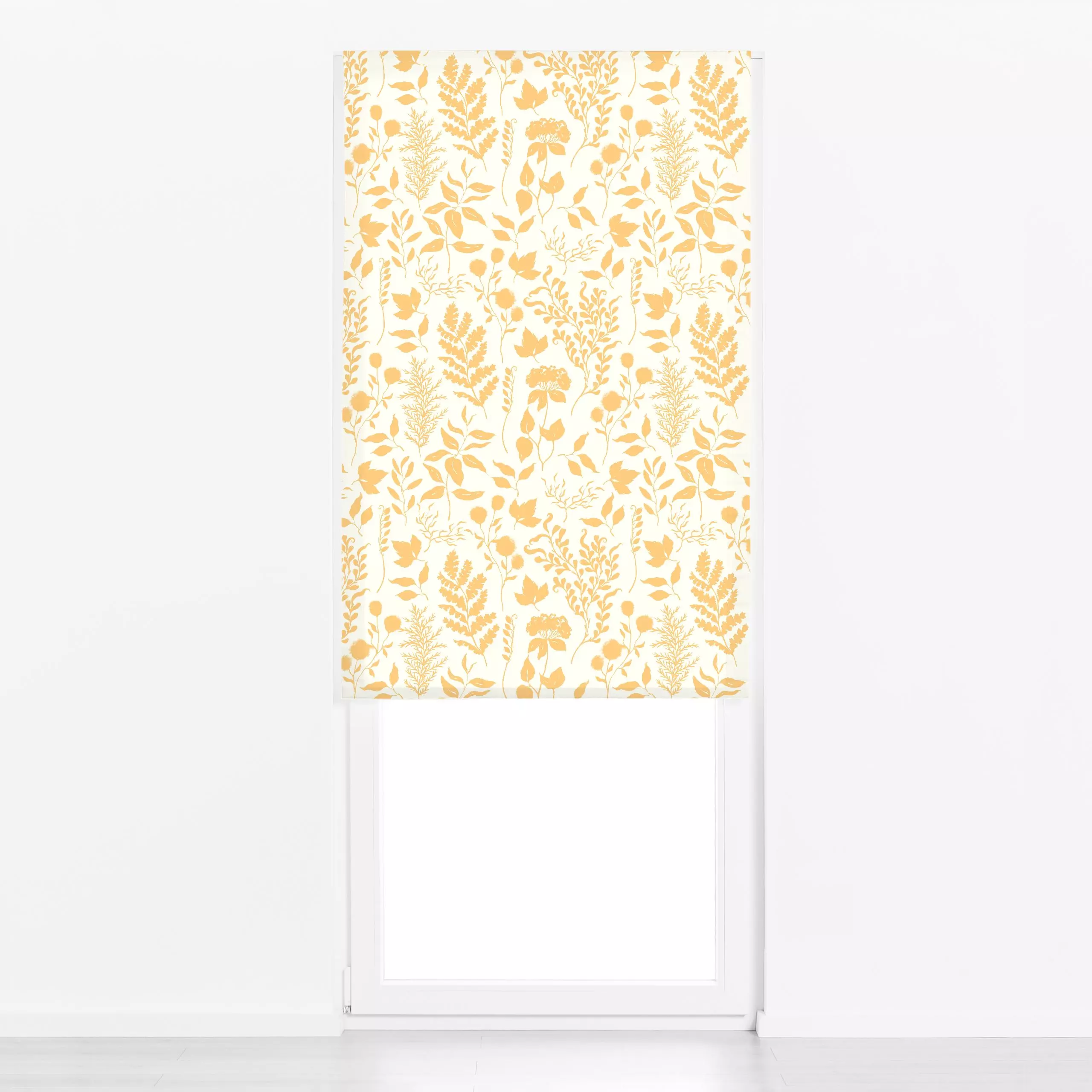 Raffrollo Sommerblumen Gelb Creme - Blumen & Florales, Sommer - von „Monika Strigel"; creme, Wildblumen, Sonne, beige, gelb,...