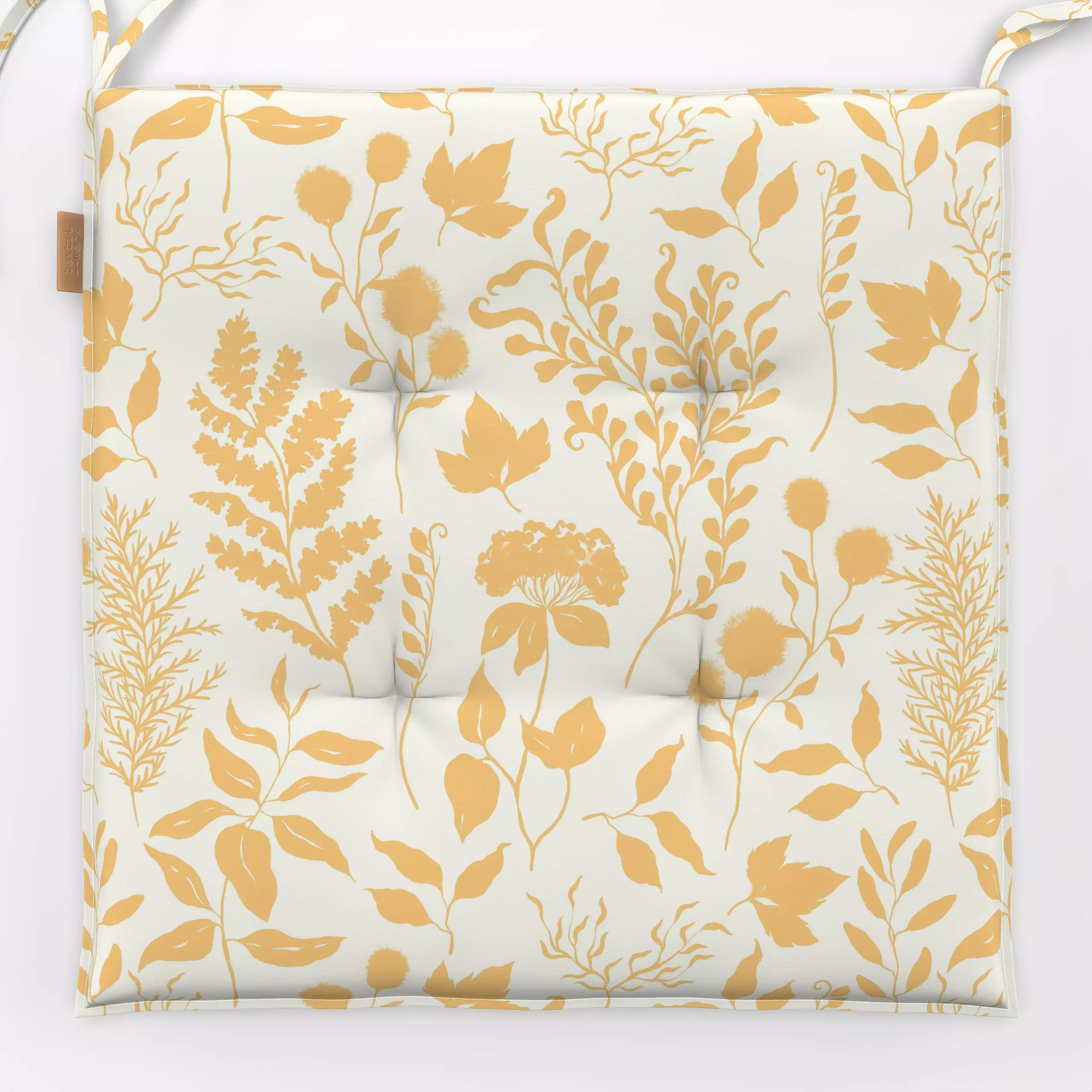 Sitzkissen Sommerblumen Gelb Creme - Blumen & Florales, Sommer - von „Monika Strigel"; creme, Wildblumen, Sonne, beige, gelb...