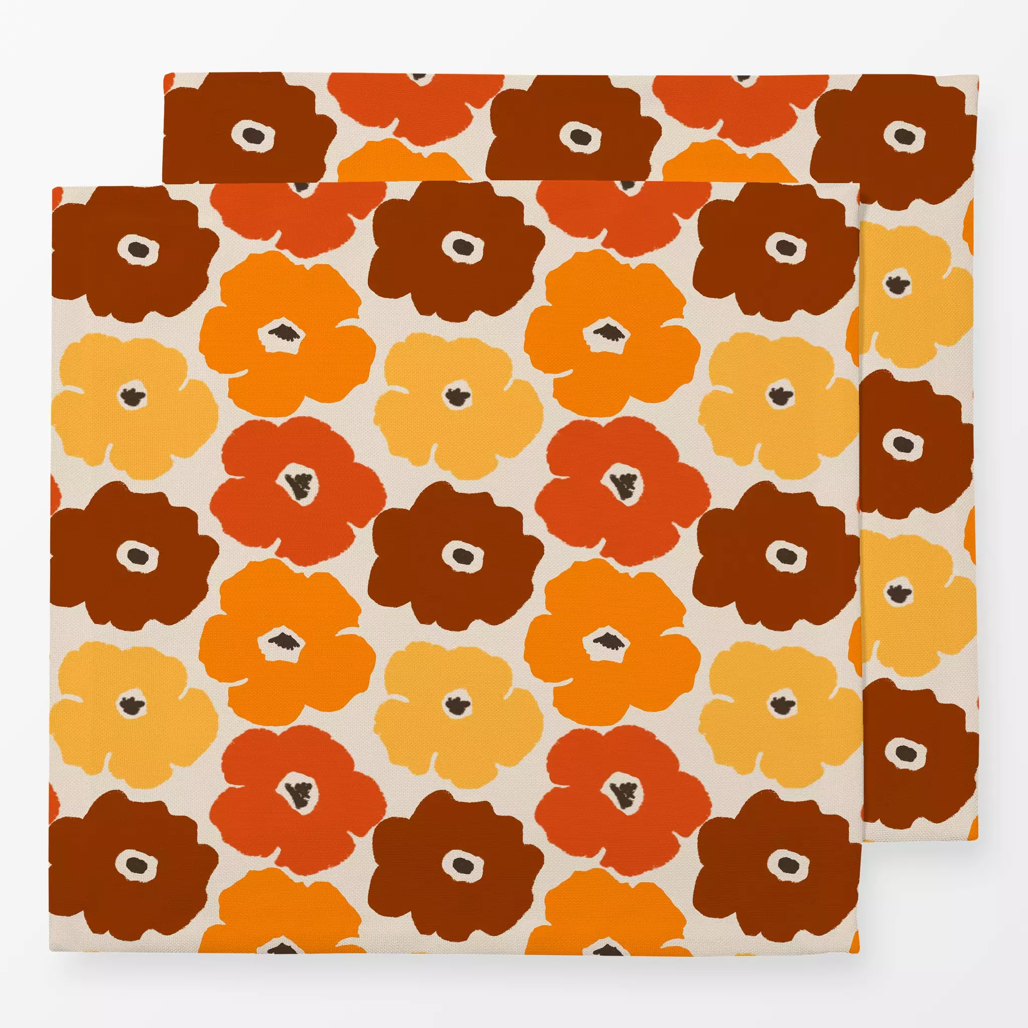 Servietten Bunte Blüten Orange Rot Beige Bunte Blüten Orange Rot Beige