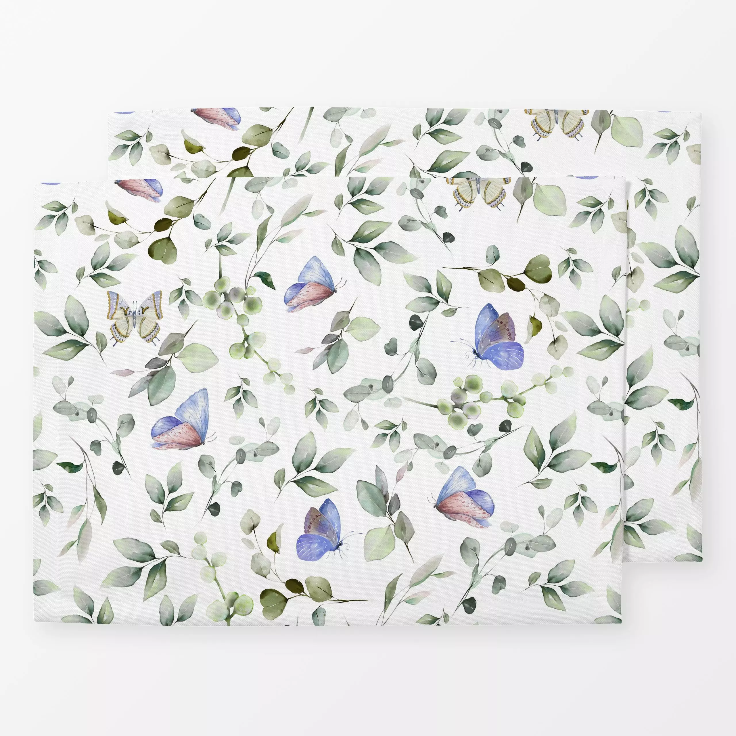 Tischset Eukalyptus und Schmetterlinge, Blumen, Tiere, Sommer, von Uta Naumann