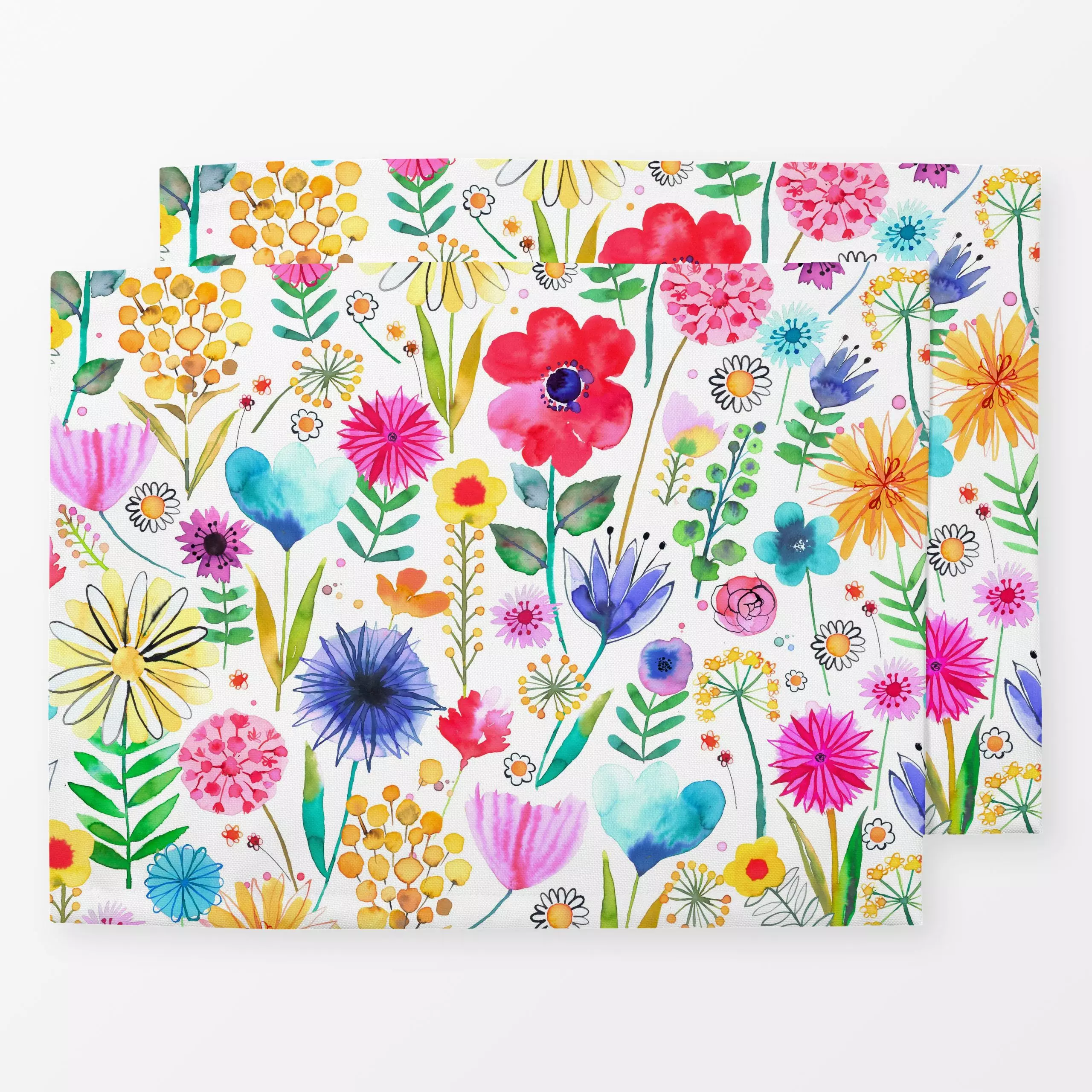 Tischset Bunt Frühling Garten, Blumen, Frühling, von Ninola Design