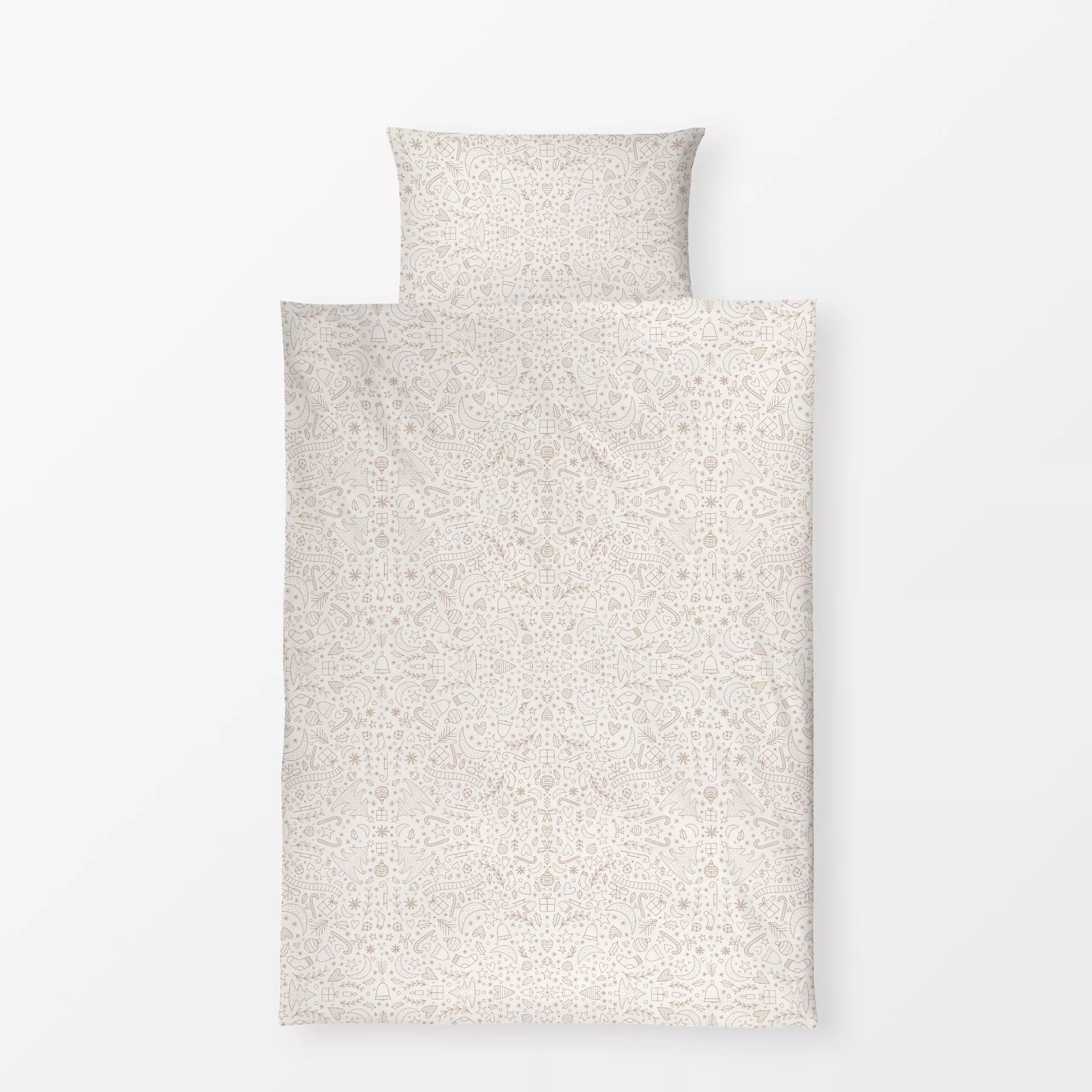 Bettwäsche Winter Icons light brown beige - Weihnachten, Winter, Symbole & Muster - von „Kathrin Woo"; Muster, Hygge, Weihna...
