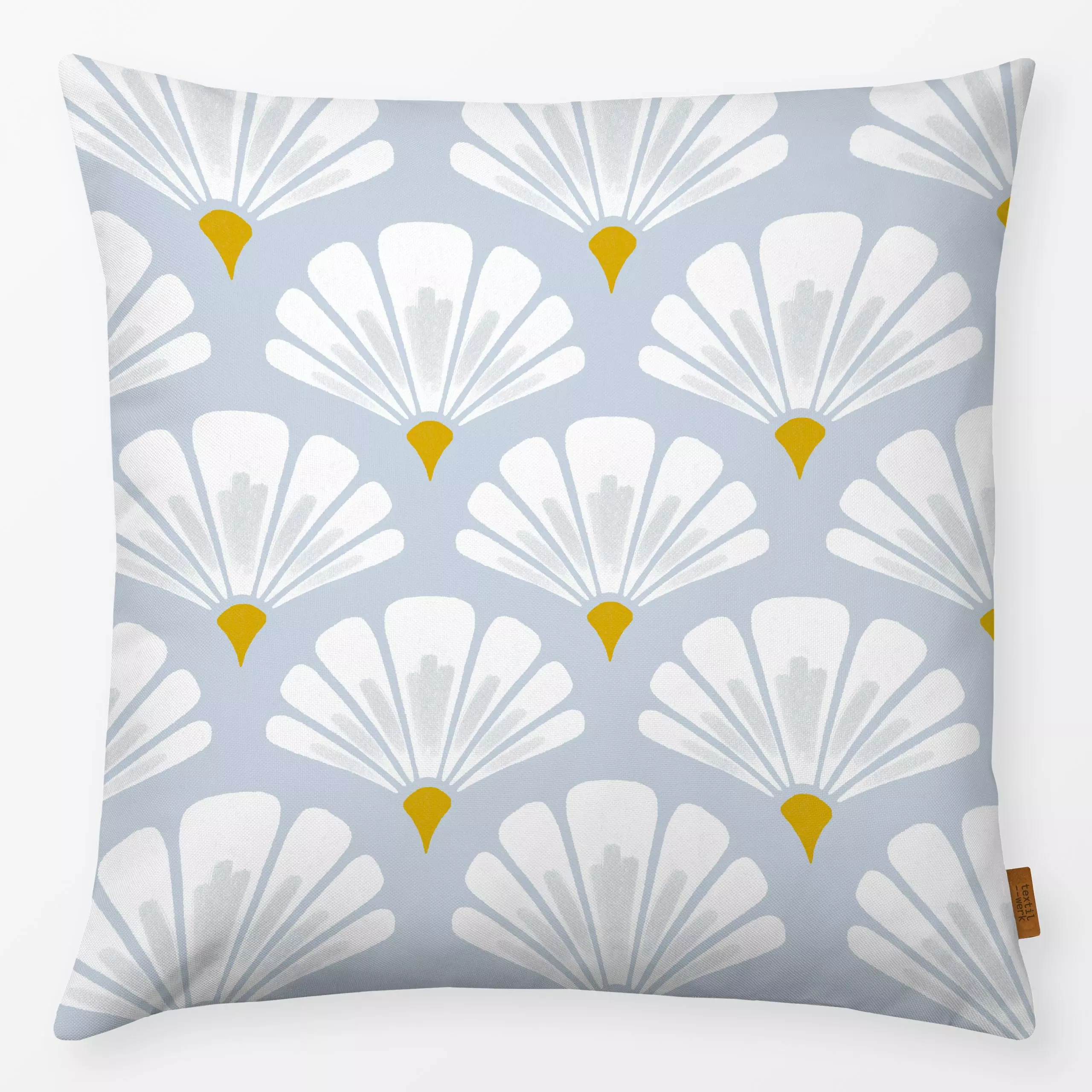 Kissen Daisies blue - Blumen & Florales, Frühling - von „Barlena"; Muster, Natur, minimal, Zeichnung, Blumen, Blüten, floral...