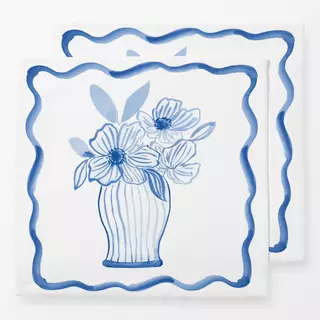 Servietten Summer Vibes Blumenvase blau