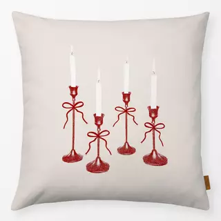 Kissen Christmas Candles Beige