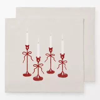 Servietten Christmas Candles Beige