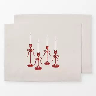 Tischset Christmas Candles Beige