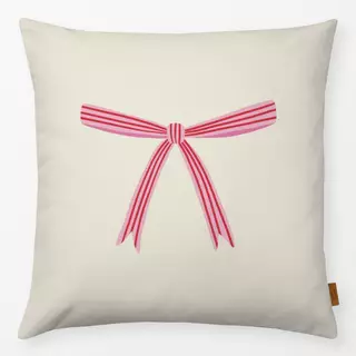 Kissen Weihnachtsschleife Weiß Pink