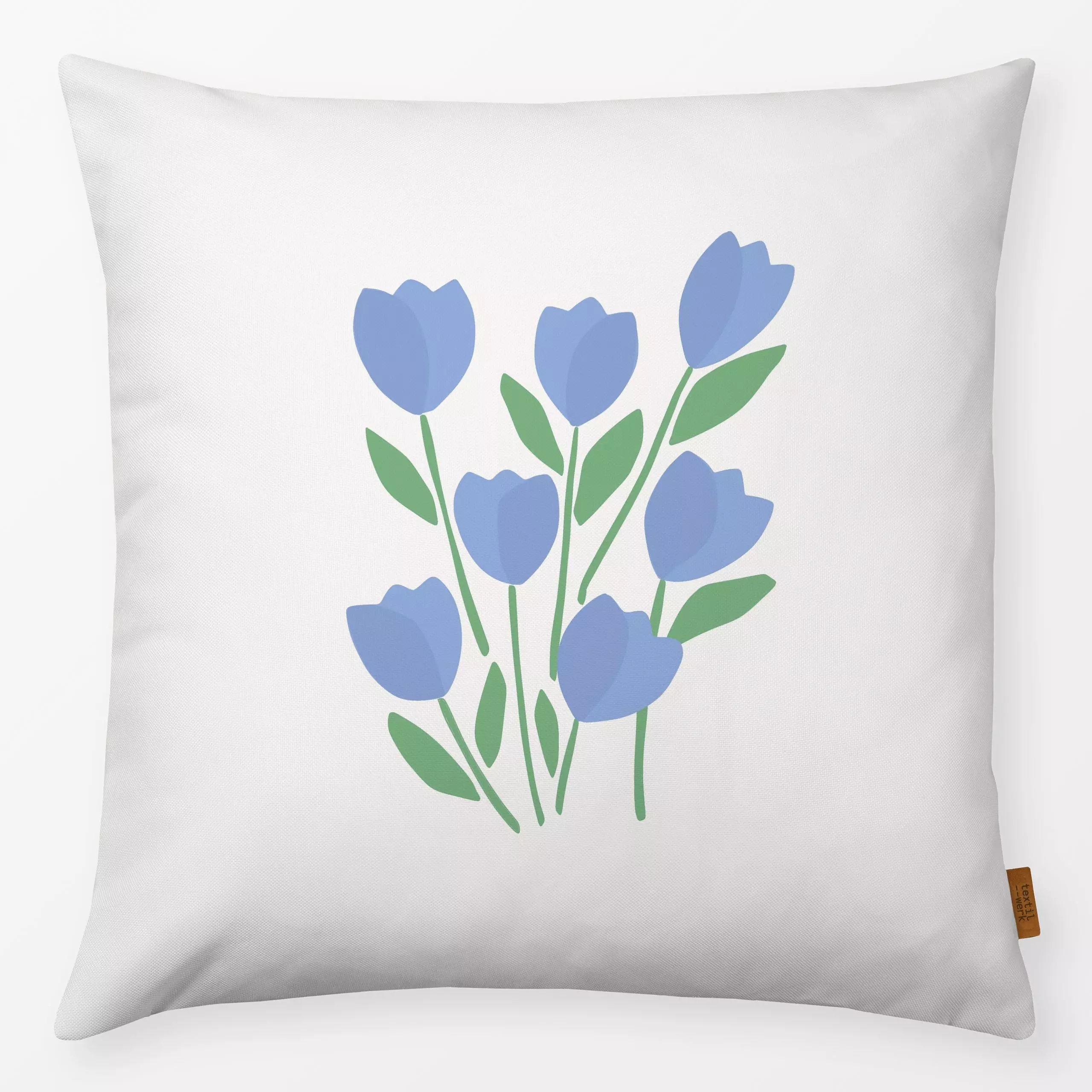 Kissen Krokusse Groß Blau - Blumen & Florales, Frühling, Anlässe, Ostern - von „Studio Kesse"; Blumen, Tulpen, Blüten, Oster...