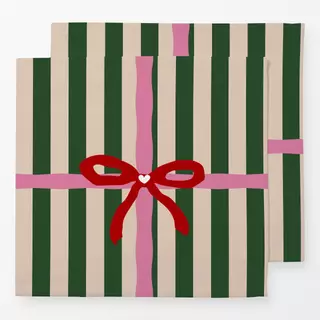 Servietten Geschenk Auf Streifen Grün