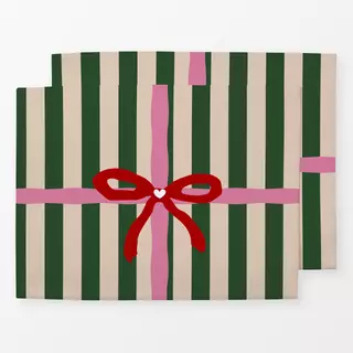 Tischset Geschenk Auf Streifen Grün