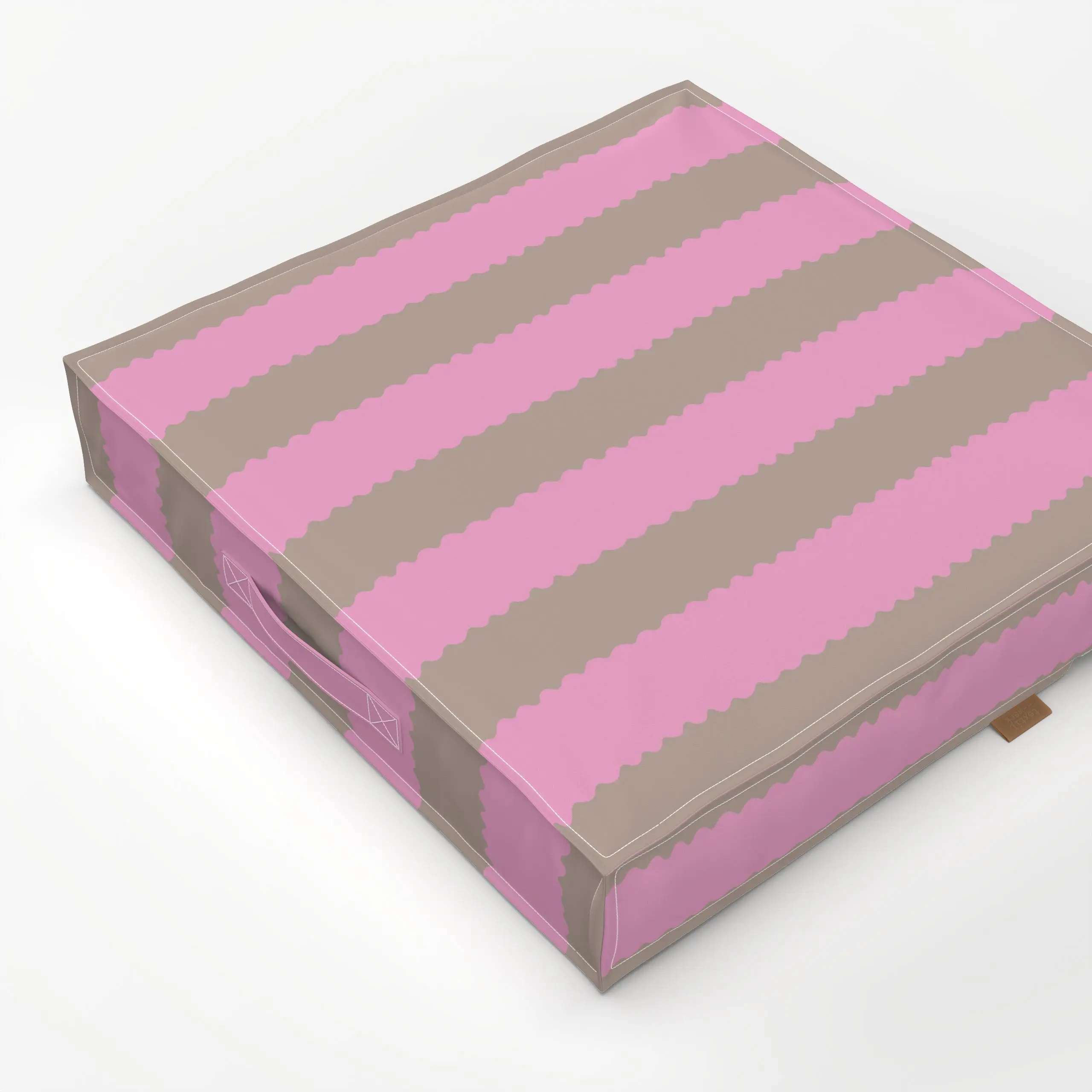 Bodenkissen Streifen pink beige - Weihnachten, Symbole & Muster - von „Studio Kesse"; Muster, grau, rosa, Weihnachten, weihn...