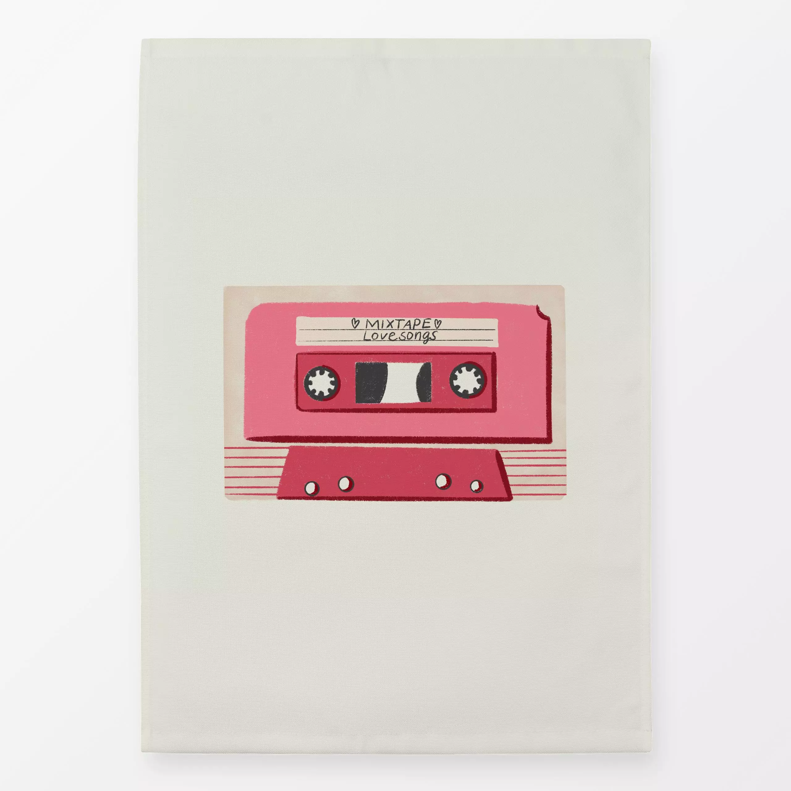 Geschirrtücher Mixtape Rosa Beige - Liebe, Romantik & Pride, Anlässe, Retro & Vintage - von „Mareen Heinz"; Illustration, ro...