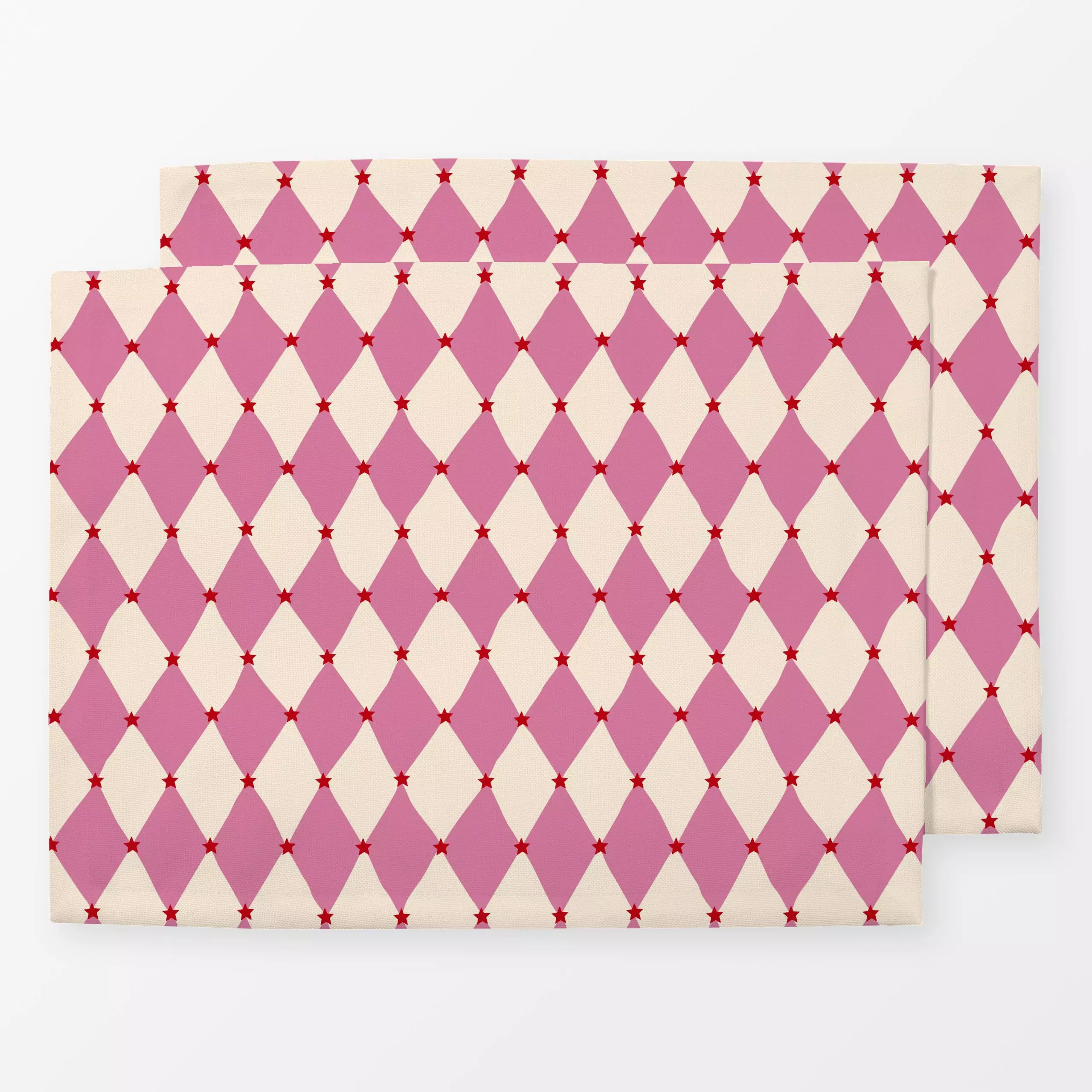 Tischset Bunte Bescherung - Raute Pink - Symbole & Muster - von „Andrea Liesert"; xmas, Weihnachtsdeko, geschenkidee, weihna...