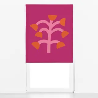 Raffrollo Wildblume Rosa-Orange