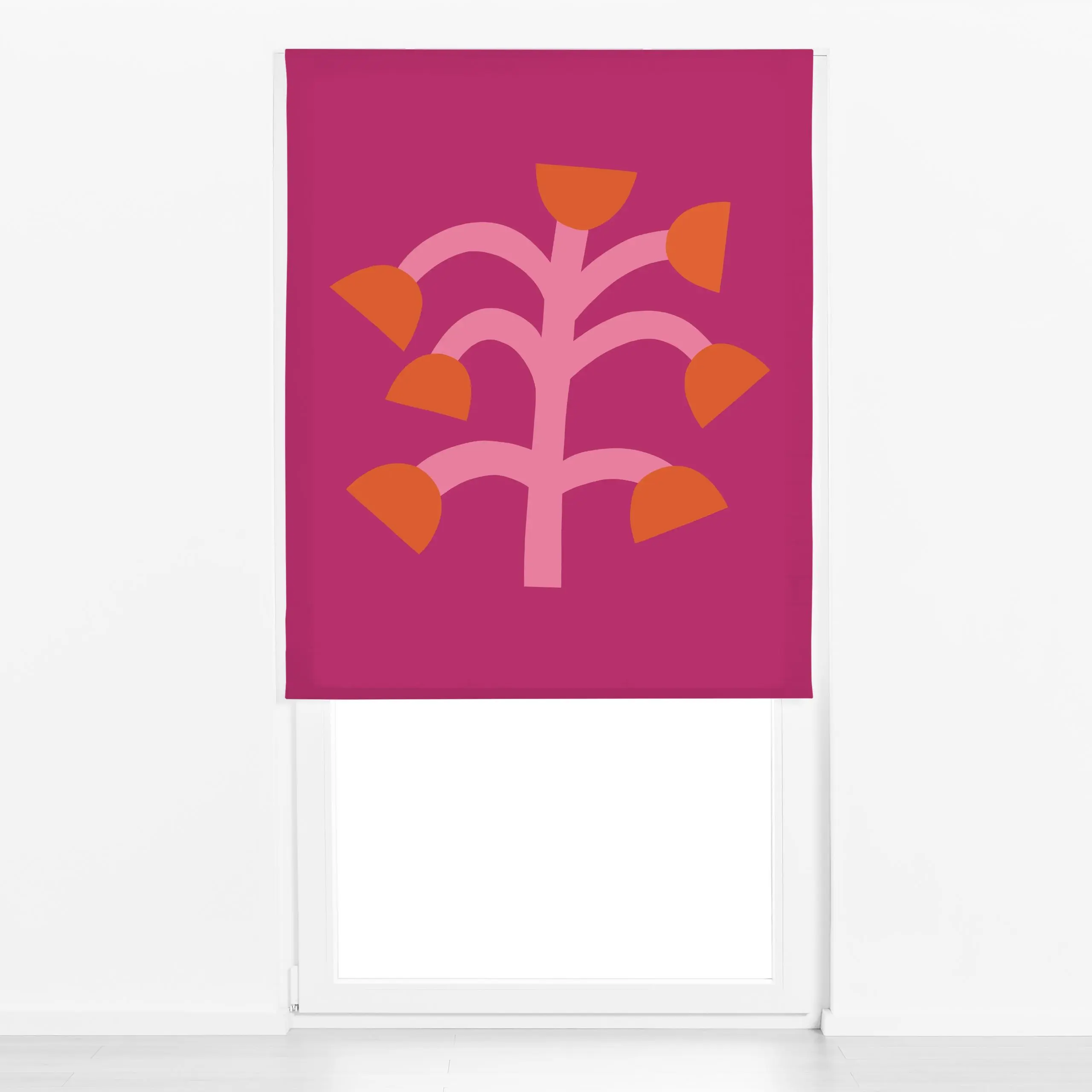 Raffrollo Wildblume Rosa-Orange - Blumen & Florales, Sommer - von „Jane Holtewert"; Blumen, Wildblumen, Sommerblumen, blumen...