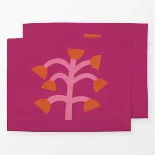 Tischset Wildblume Rosa-Orange