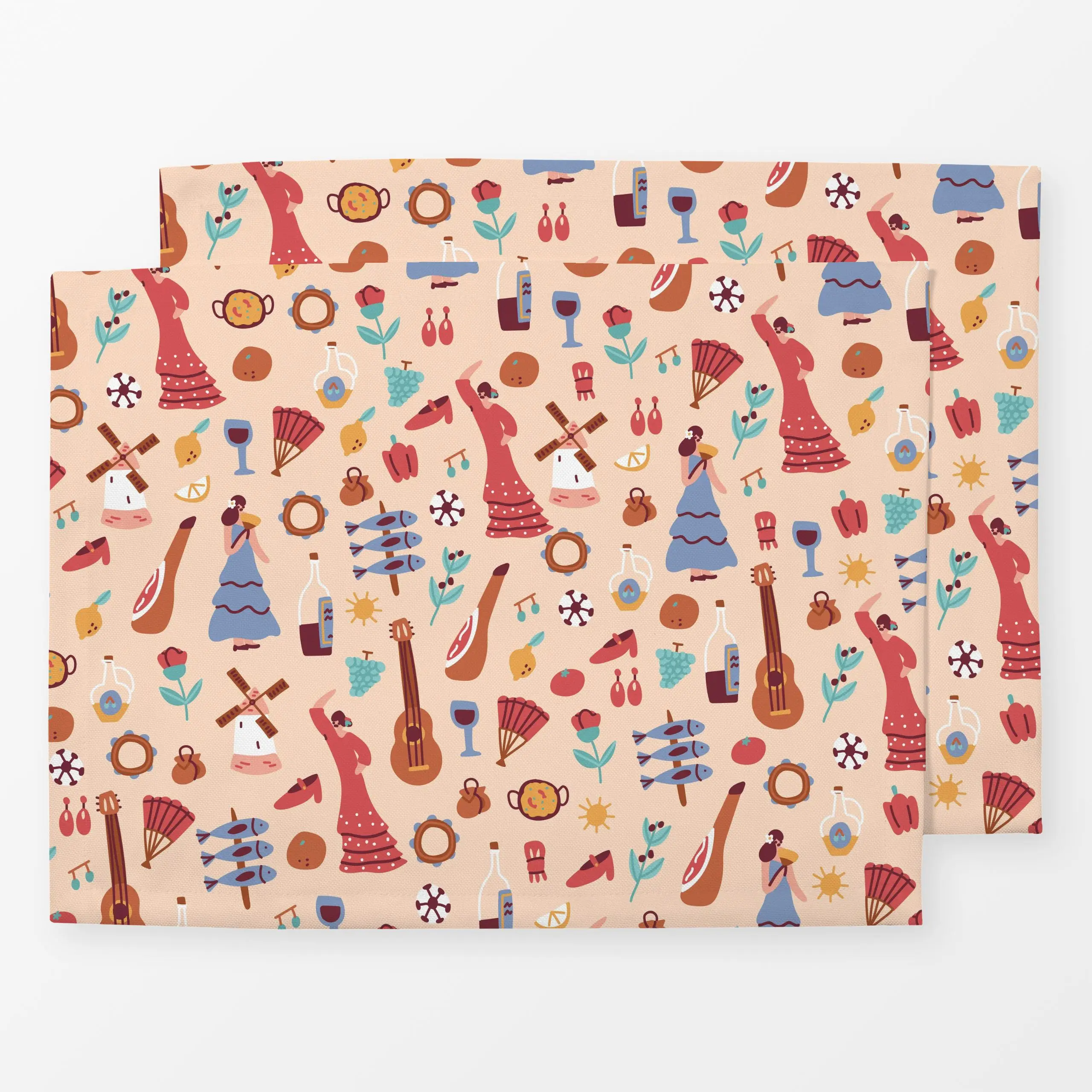 Tischset Spanish Culture - Städte & Länder - von „Sara Maese"; Urlaub, pattern, mallorca, spanien, spanisch, culture, sommer...