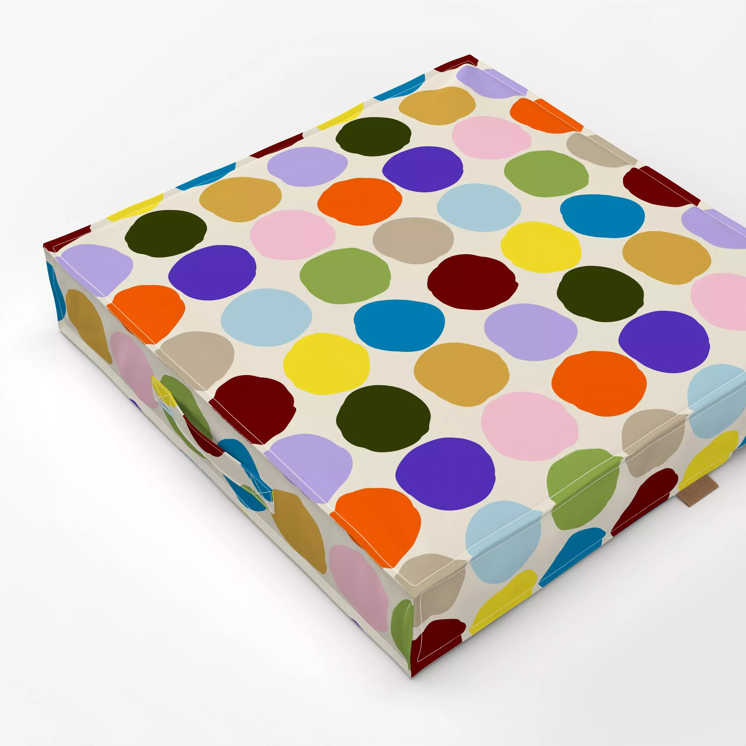 Bodenkissen Sommerkleckse 1 - Symbole & Muster - von „Studio Memb"; Muster, minimal, Sommerblumen, Kreise, bunt, farbenfroh,...