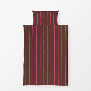 Bettwäsche Wavy Streifen braun pink