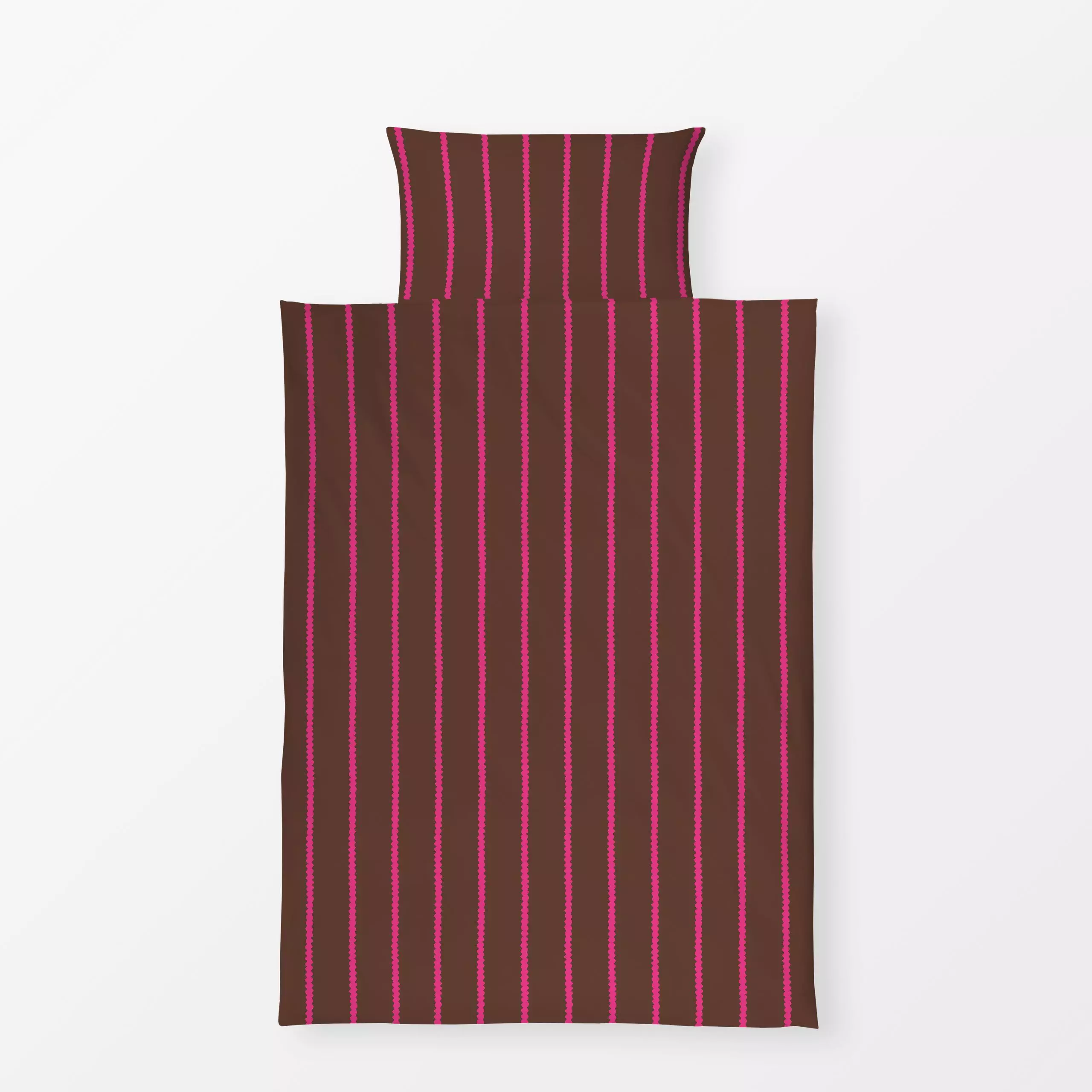 Bettwäsche Wavy Streifen braun pink - Herbst, Symbole & Muster - von „Studio Kesse"