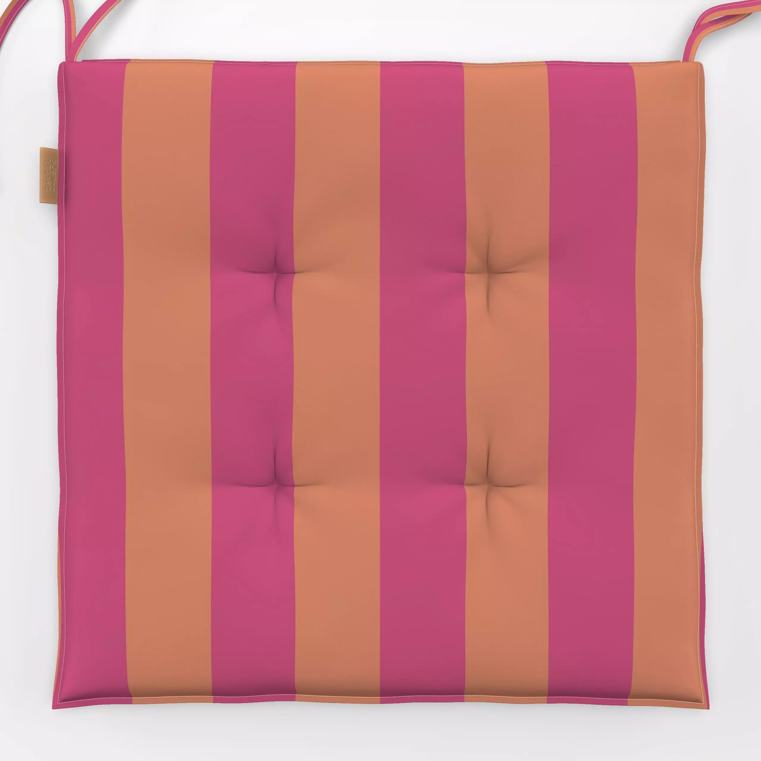 Sitzkissen Streifen pink orange - Symbole & Muster - von „Andrea Liesert"; Muster, Streifen, Retro, Garten, farbenfroh, Bloc...