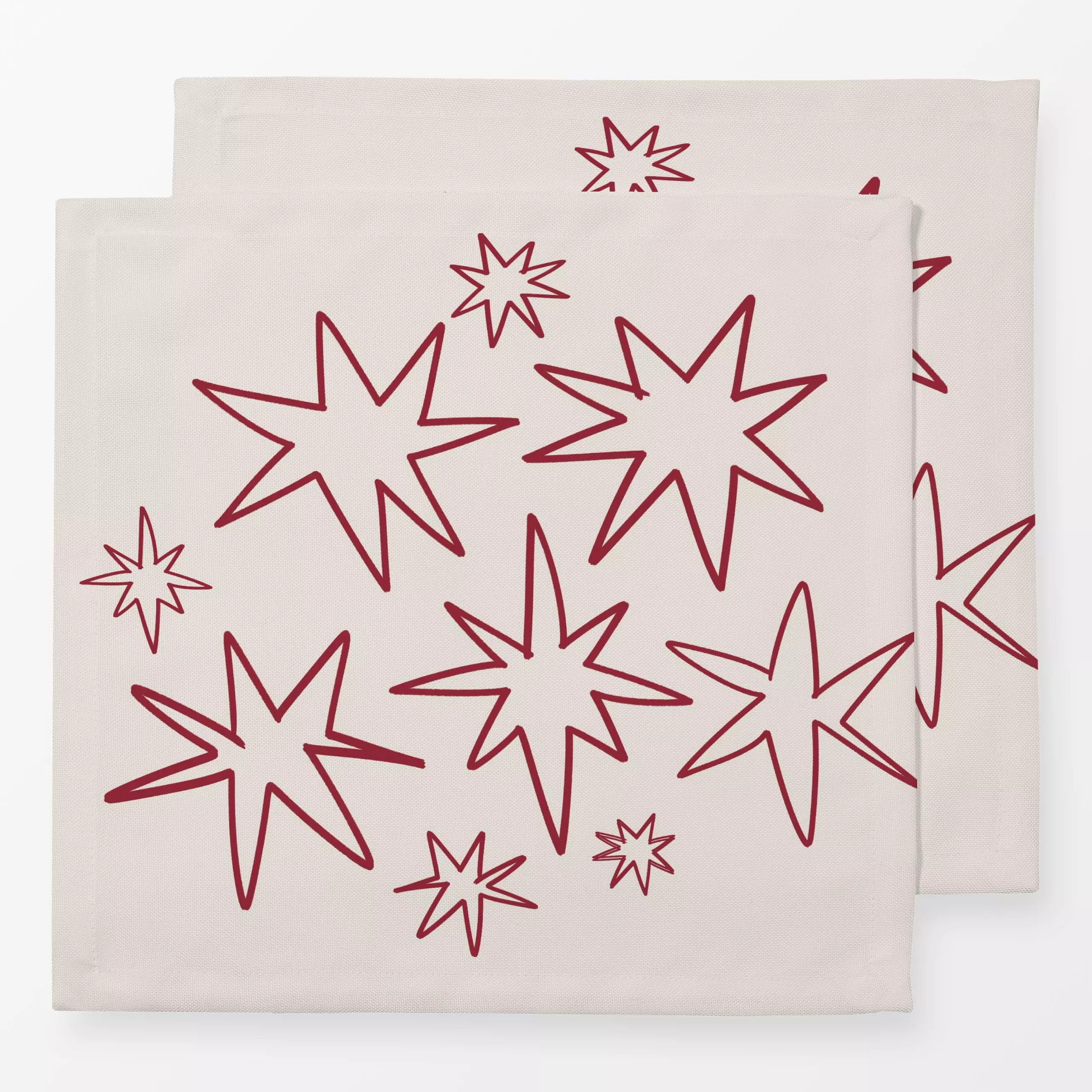 Servietten Sternenhimmel Dunkelrot - Kinderzimmer & Motive für Kinder, Weihnachten, Anlässe - von „textilwerk"; Illustration...