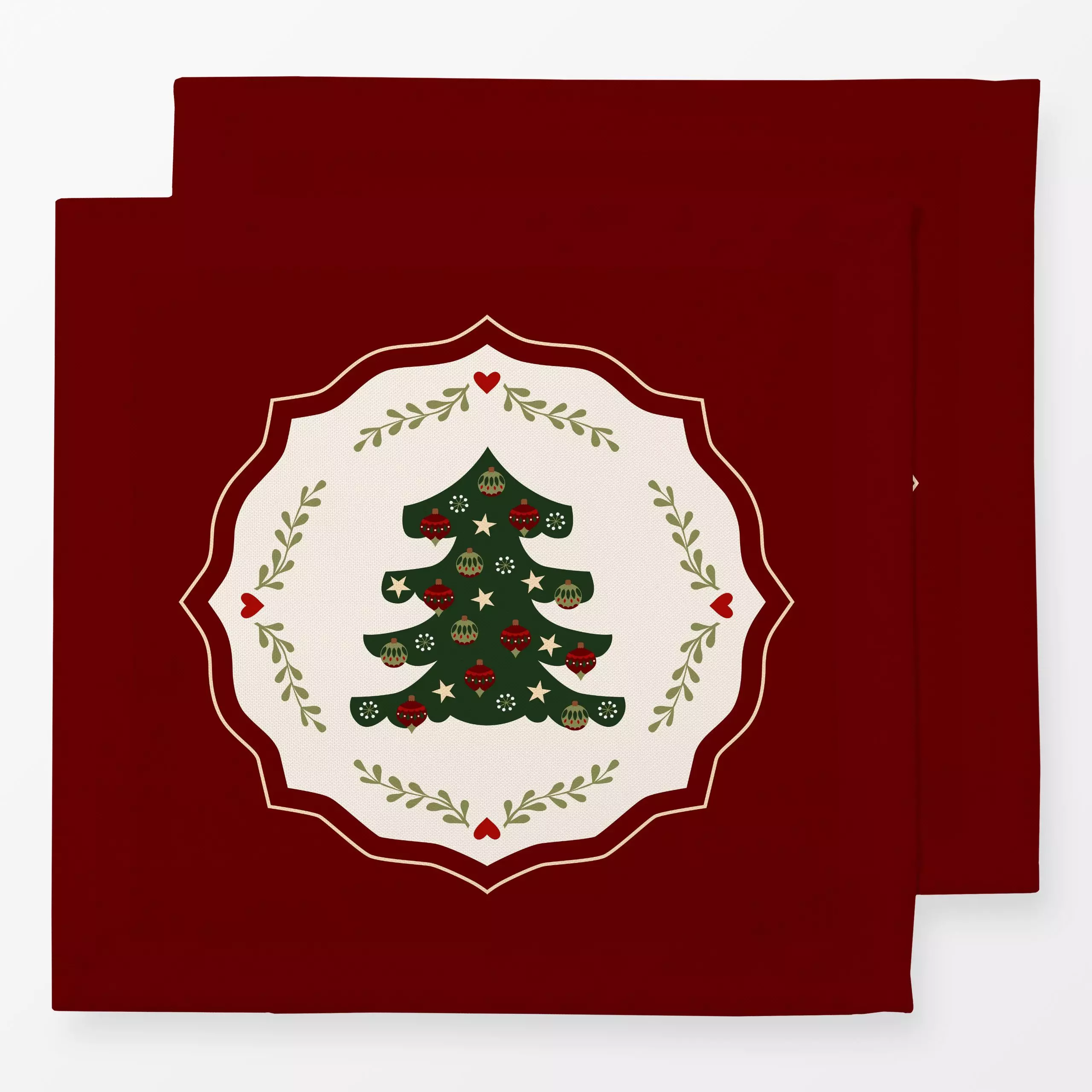 Servietten Weihnachtsbaum - Weihnachten, Winter - von „Kerstin Ax"; Herzen, Weihnachtsbaum, Sterne, Weihnachten, christbaums...