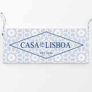 Bankauflage Azujelo Casa de Lisboa blau