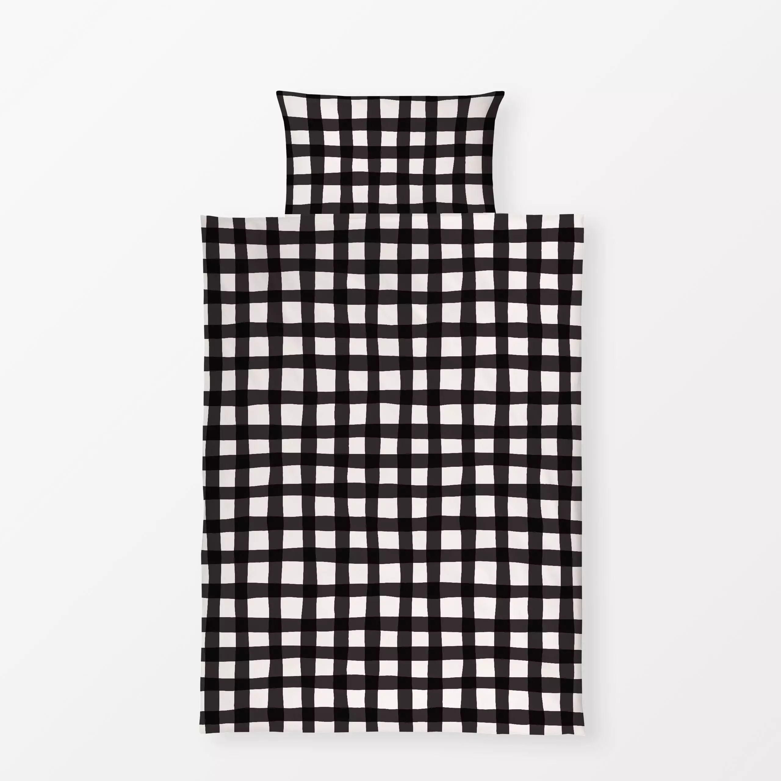 Bettwäsche Karomuster schwarz - Symbole & Muster - von „moDeern Design Studio"; Karo, Karos, gingham, Karoliebe, Karomuster,...