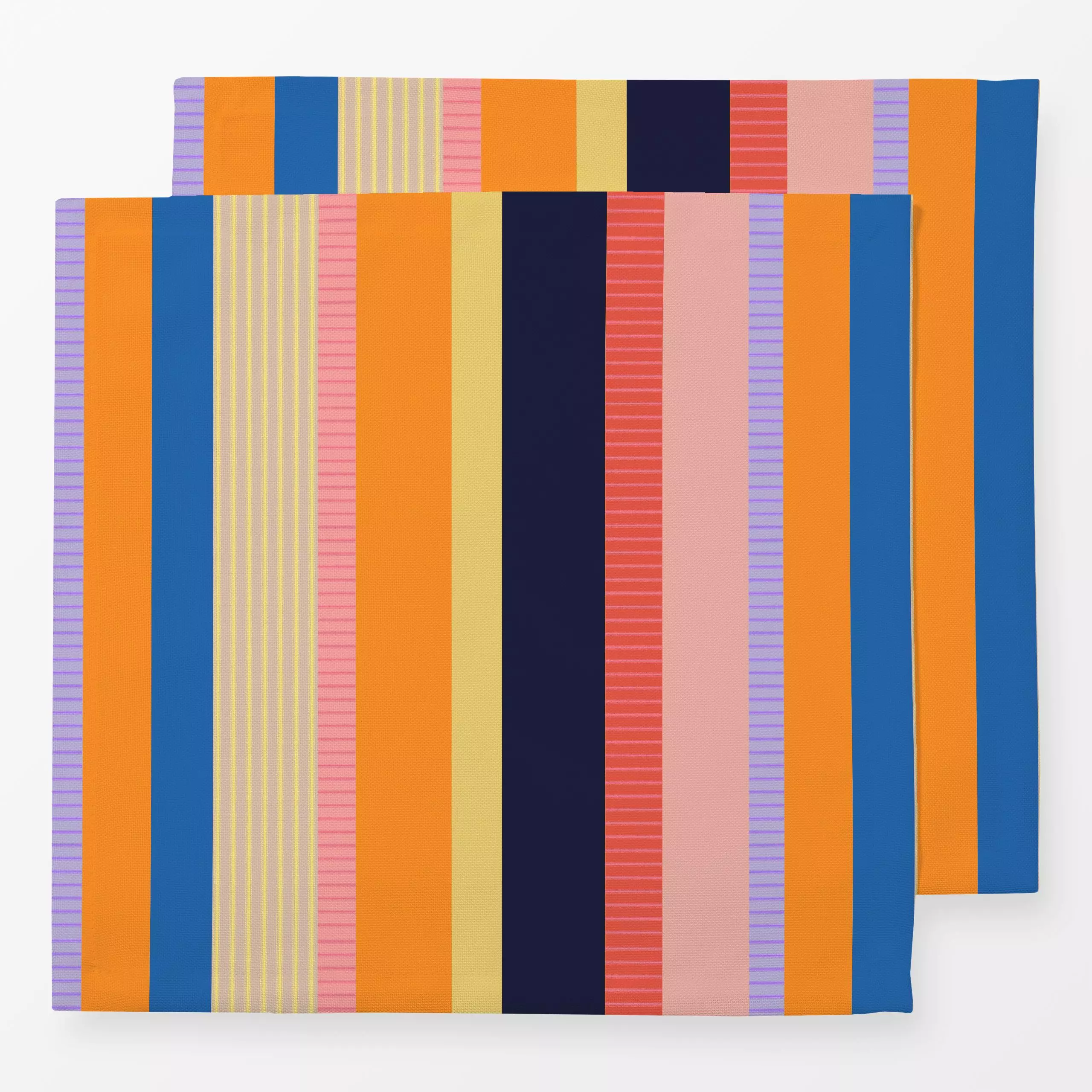 Servietten Streifen Party Orange - Sommer, Symbole & Muster - von „Alisa Knöß"; Streifen, skandinavisch, Orange, blau, pink,...