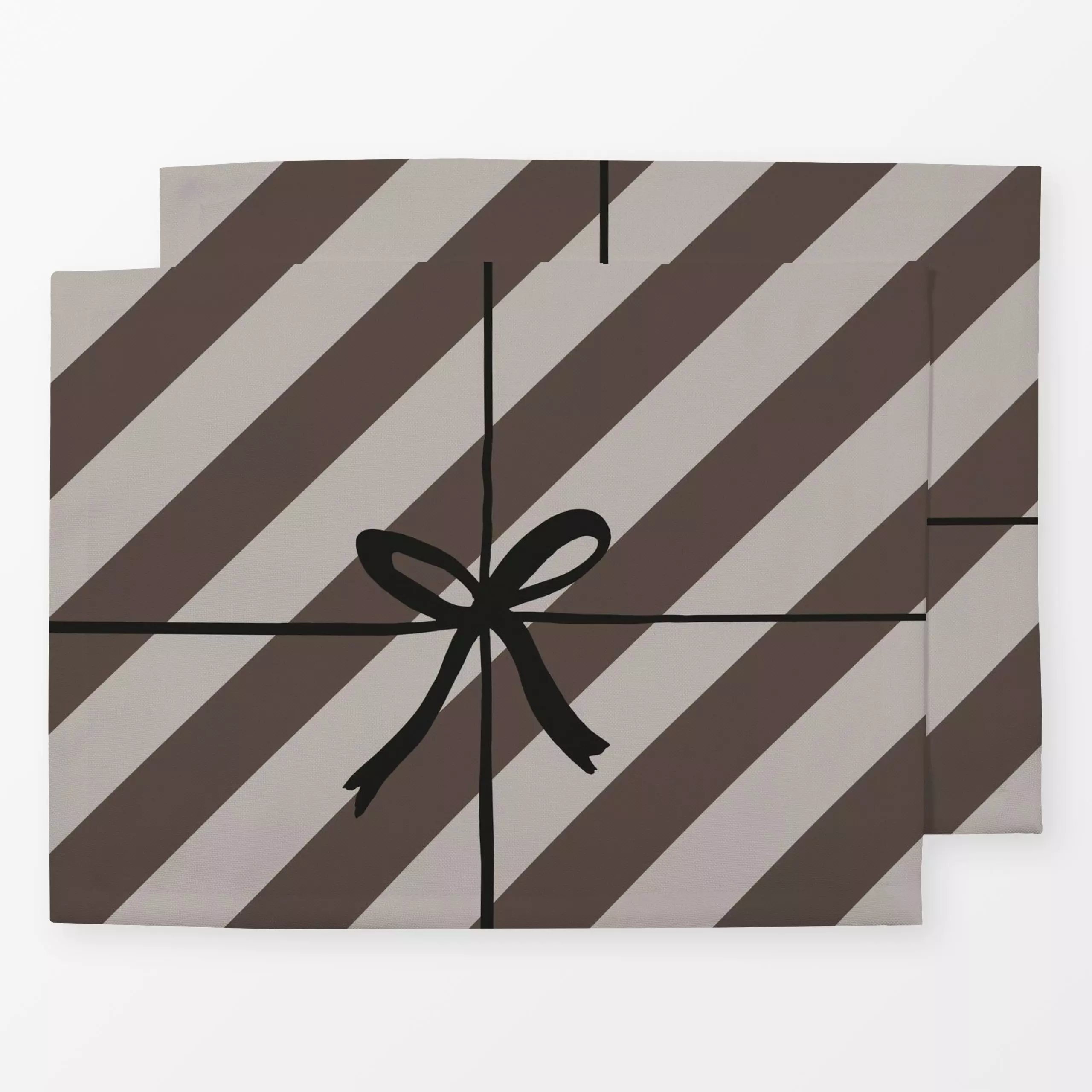 Tischset Geschenk braun schwarz - Weihnachten, Anlässe - von „Kruth Design"; Streifen, Weihnachtsmann, Weihnachten, Weihnach...