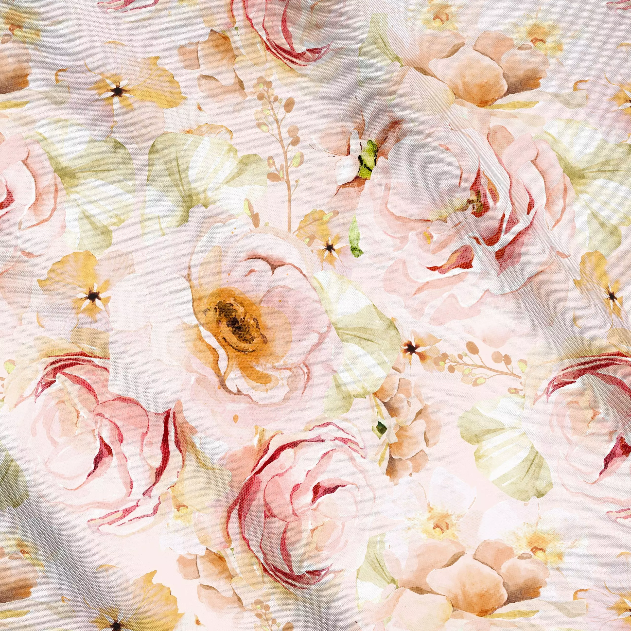 Meterware Rosengarten 4 - Blumen & Florales, Pflanzen & Botanik - von „Uta Naumann"; Muster, Wasserfarben, Natur, Botanisch,...