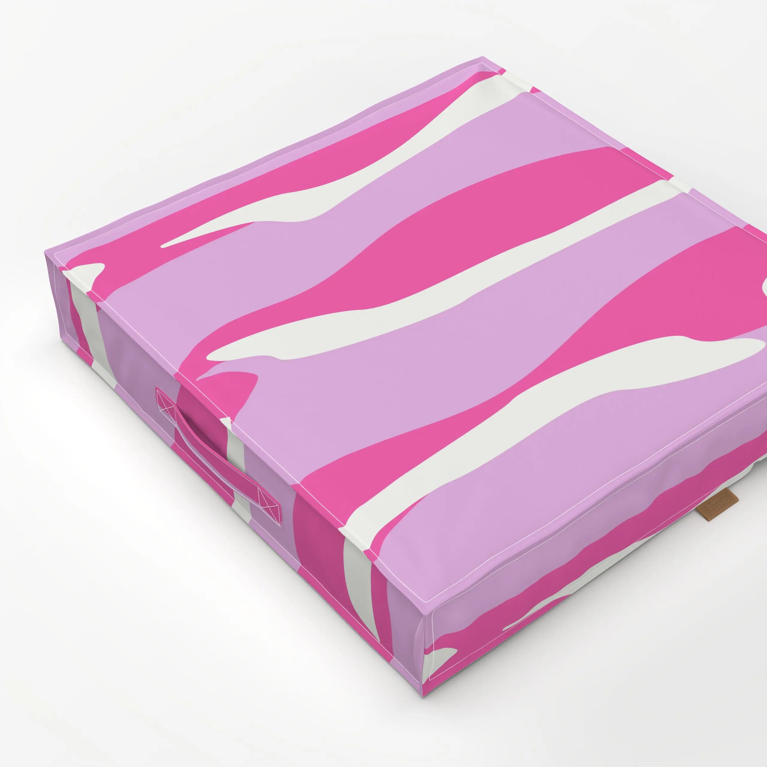 Bodenkissen COLORFUL TIGER PINK - Sommer, Symbole & Muster - von „Jana Moßmann"; Muster, Linien, abstrakt, Streifen, rosa, m...