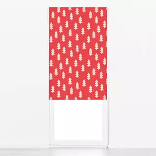 Raffrollo Mistletoe Tannenbaum Rot Beige