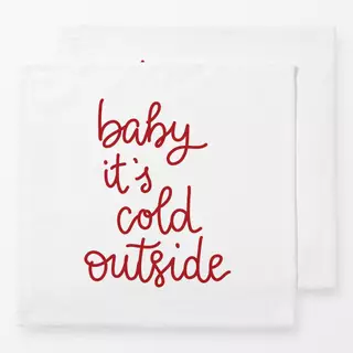 Servietten baby its cold outside-weiß rot